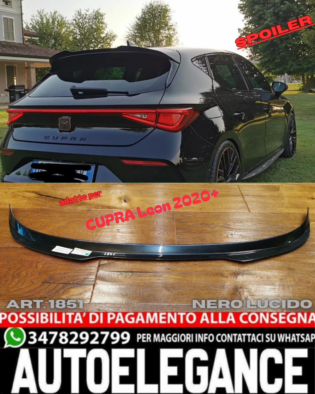 💎SPOILER TETTO ADATTO PER CUPRA LEON 2020+💎