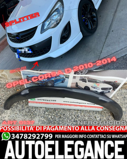 UNDER BUMPER SPLITTER SUITABLE FOR OPEL CORSA D 2010-2014 FACELIFT LOOK OPC ABS