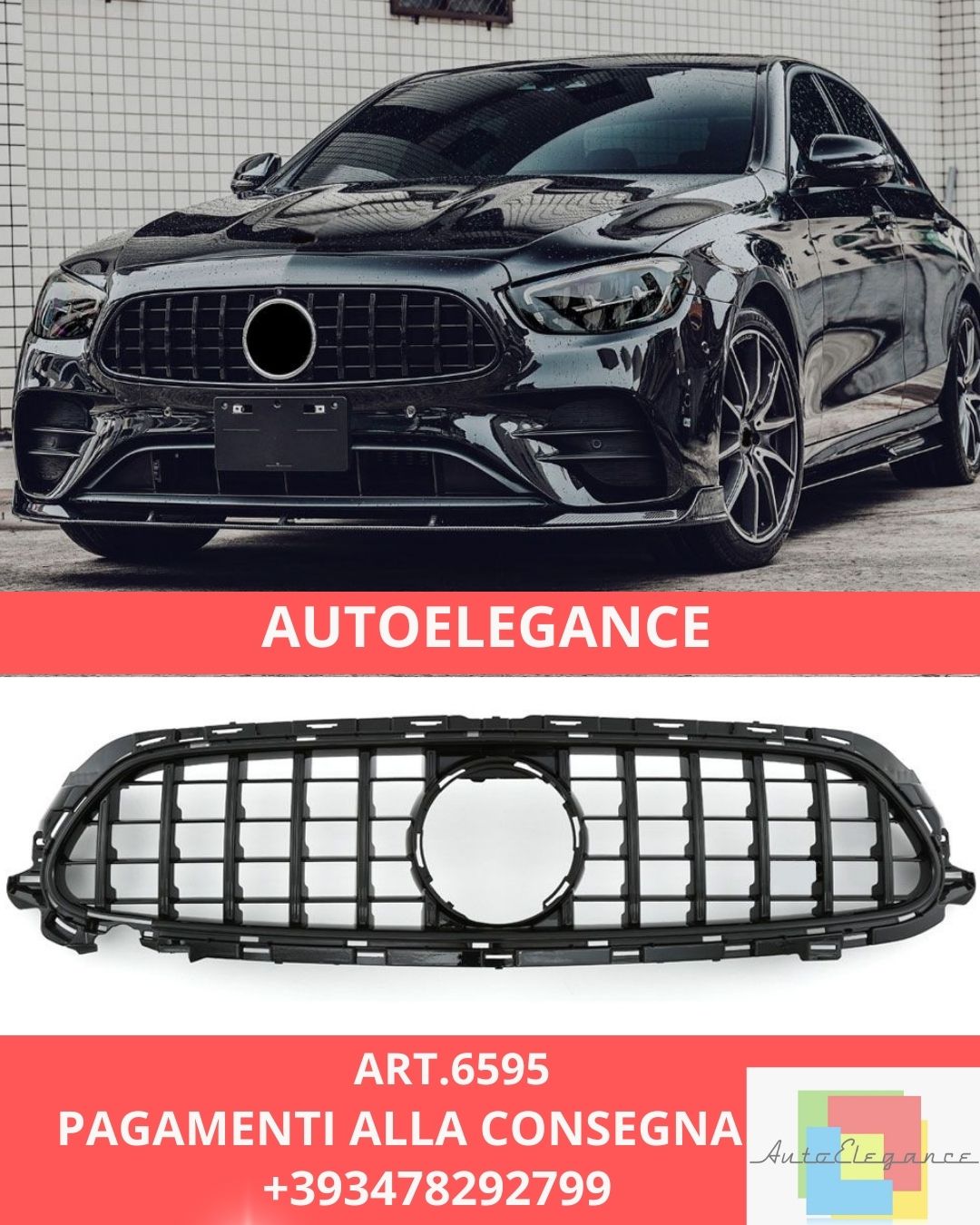 😍ART.6595 Griglia Sport Adatta Per Mercedes W213 C238 Classe E😍