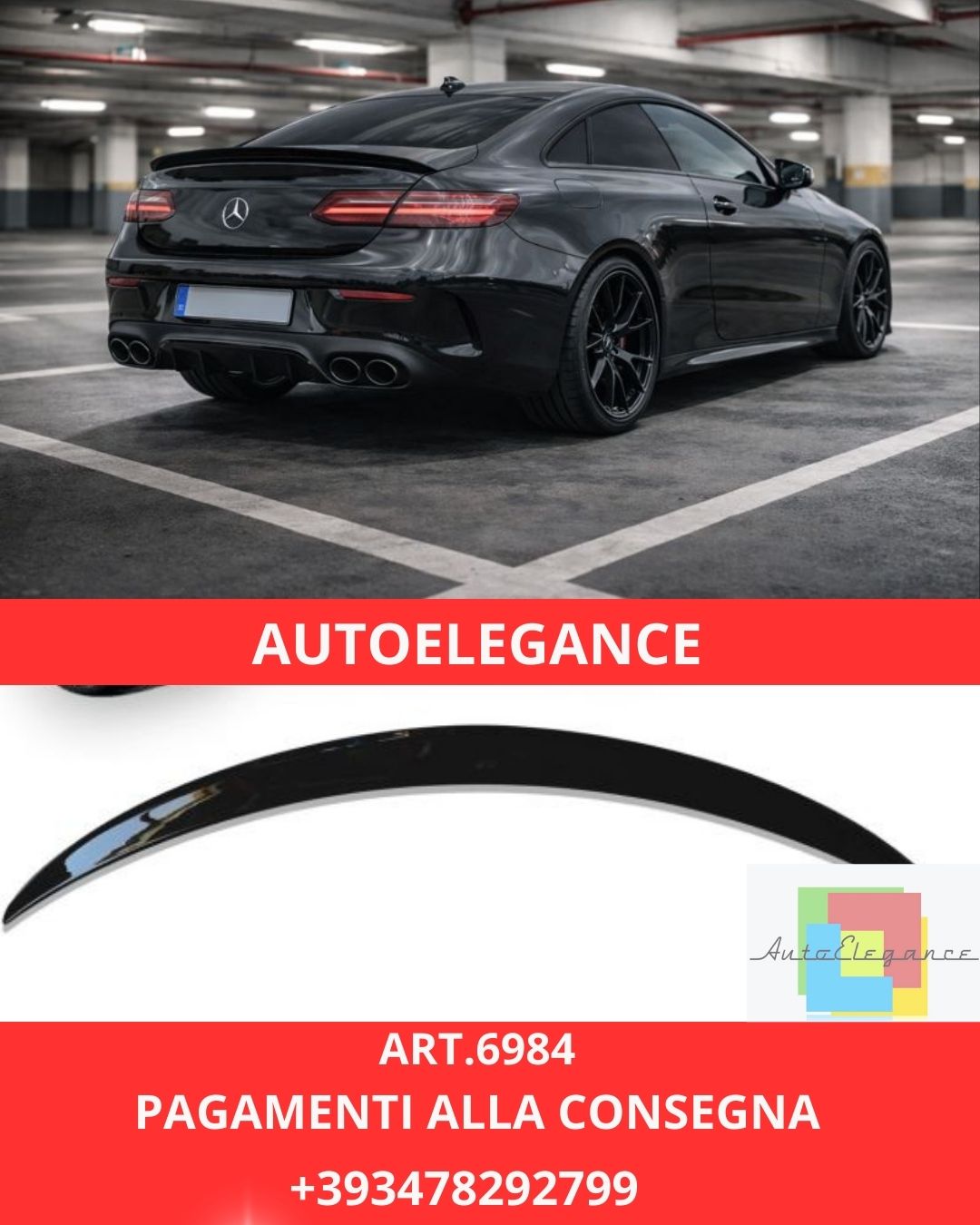 😍ART.6984 Spoiler Adatto Per Mercedes C238 Classe E Coupé 2016-2022😍