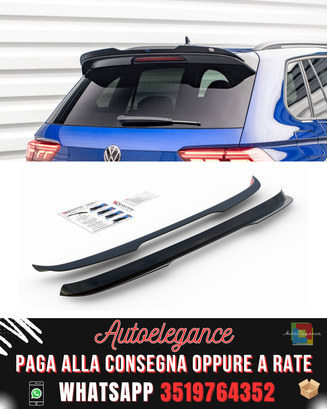 TAPPO SPOILER ADATTO PER VOLKSWAGEN TIGUAN R / R-LINE MK2 FACELIFT