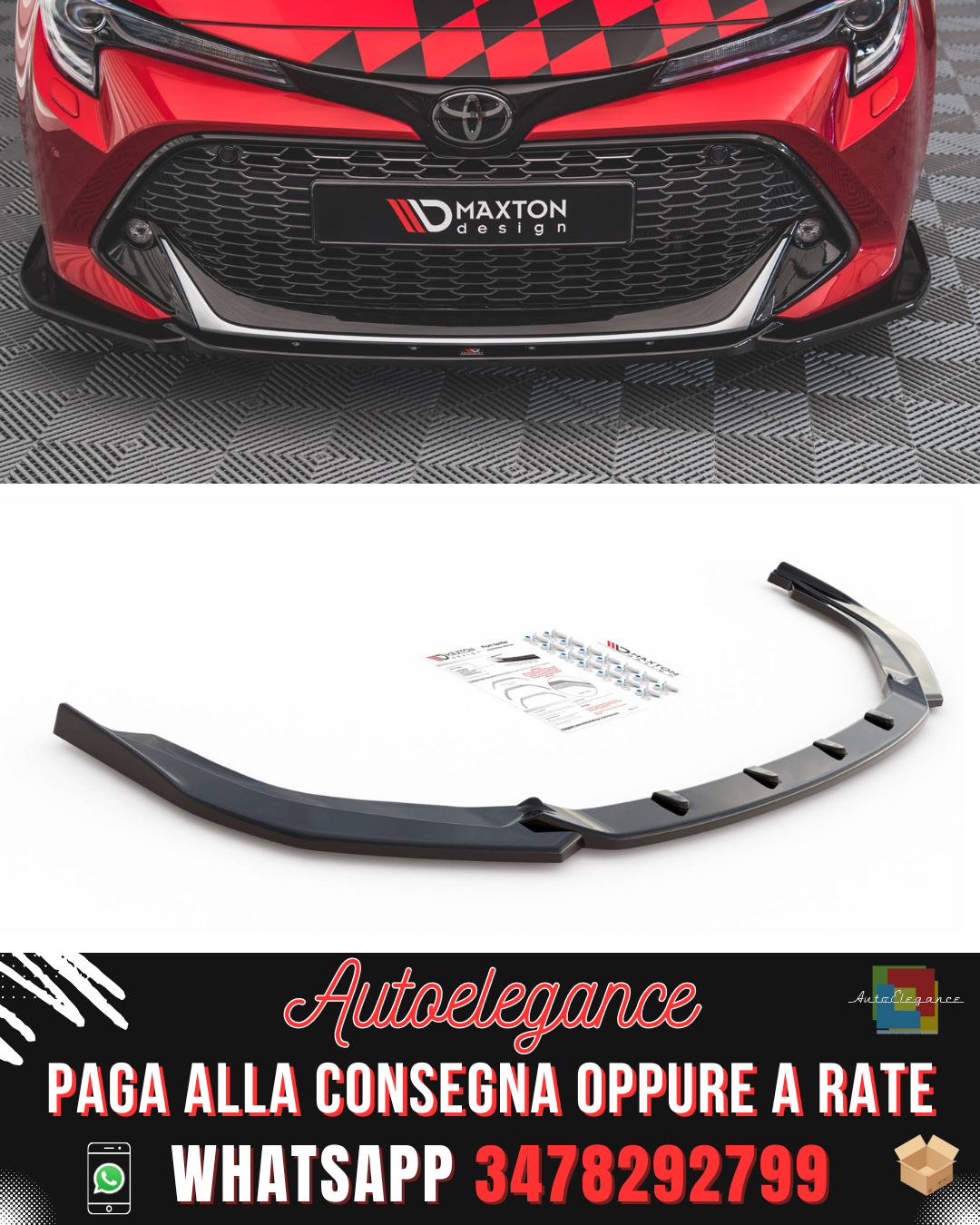 SPLITTER ANTERIORE adatto per  TOYOTA COROLLA GR SPORT HATCHBACK XII