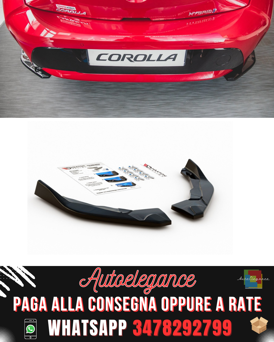 SPLITTER LATERALI POSTERIORI adatti per TOYOTA COROLLA XII HATCHBACK