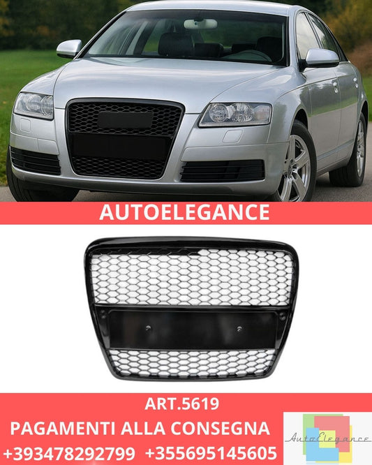 ✨ART.5619 GRIGLIA SPORT GLOSSY BLACK ADATTO PER AUDI A6 (C6) 04.04-08✨