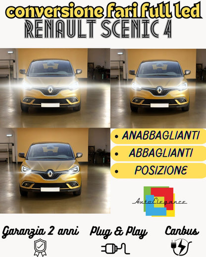 KIT  FARI FULL LED RENAULT SCENIC 4 IV ANABBAGLIANTI H7 + ABBAGLIANTI H7 CANBUS