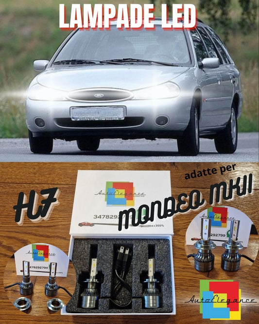 Kit Full LED H7 CANbus Per FORD MONDEO MK2 Anabbaglianti Bianco GHIACCIO 6500K