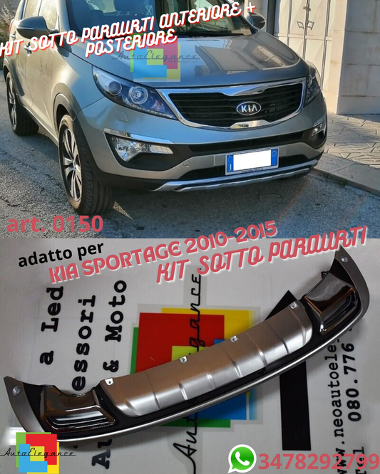 ⭐KIT SOTTO PARAURTI ANTERIORE + POSTERIORE ✅ADATTI PER KIA SPORTAGE 2010-2015⭐