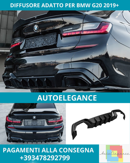 🔥DIFFUSORE A PLUS M PACK STYLE , BLACK NERO LUCIDO ADATTO PER BMW G20 2019+🔥
