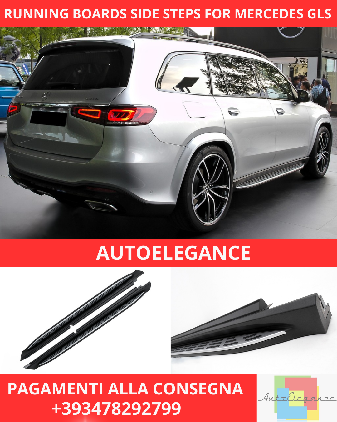 ✨PEDANE LATERALI ADATTO PER MERCEDES GLS SUV X167 (2020-2023)✨