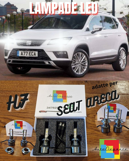 Kit LED H7 CANbus per Seat ATECA Luci ANABBAGLIANTI Bianco Ghiaccio 6500K 8000LM