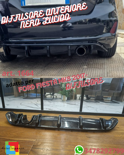⭐DIFFUSER SUITABLE FOR FORD FIESTA MK8 2017+⭐ ST-LINE GLOSS BLACK⭐