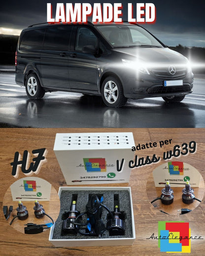 Kit LED H7 per Mercedes Classe V W639 ANABBAGLIANTI CANbus 6500K Bianco Ghiaccio