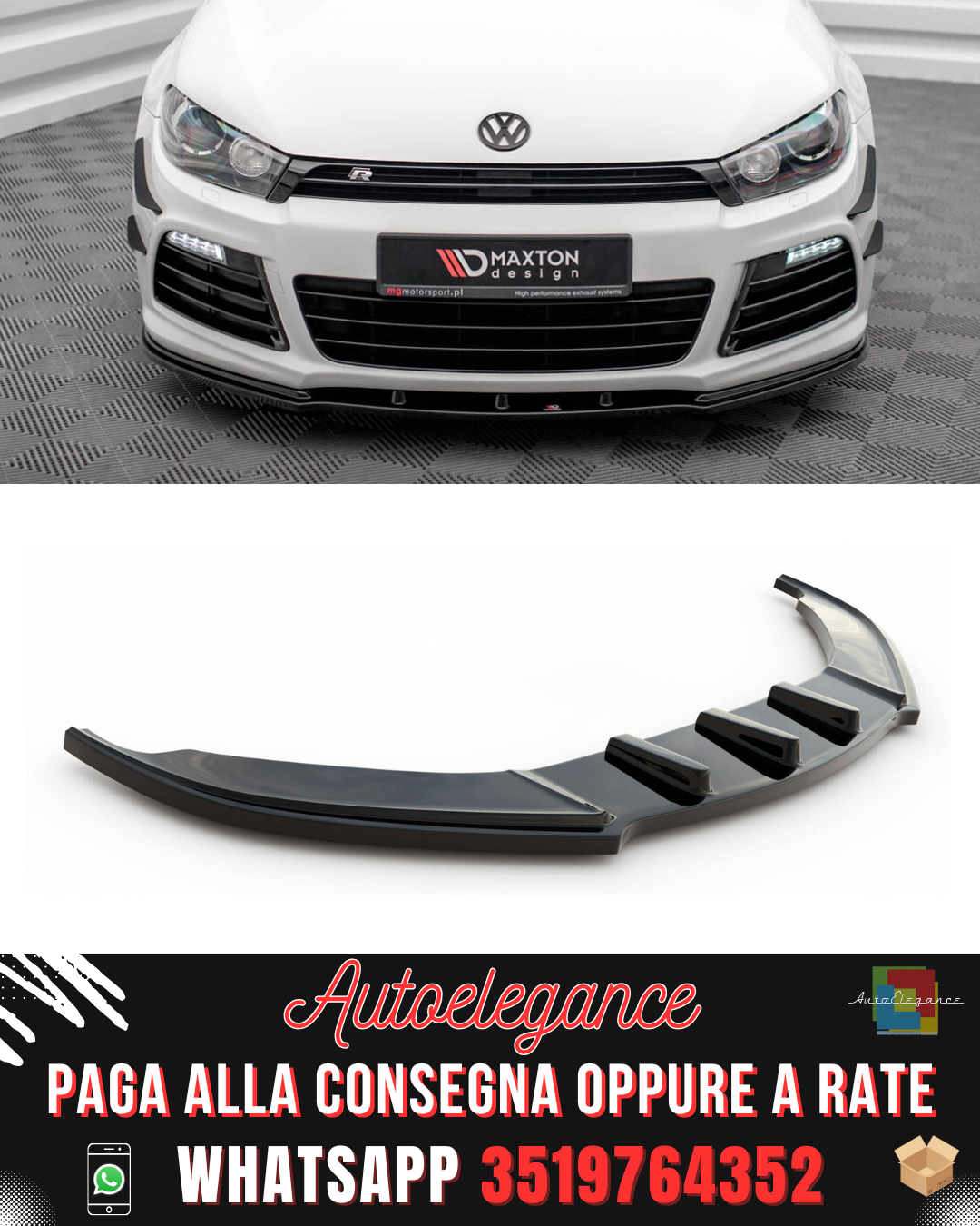 SPLITTER ANTERIORE adatto per VW SCIROCCO R