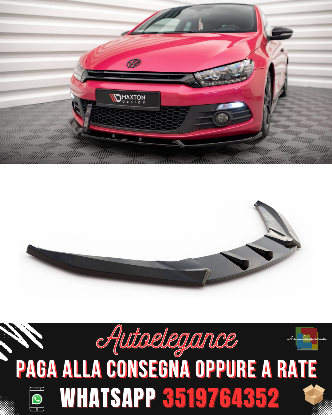 SPLITTER ANTERIORE V.3 ADATTO PER  VOLKSWAGEN SCIROCCO MK3