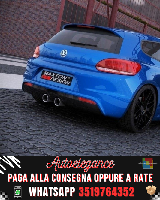 DIFFUSORE POSTERIORE ADATTO PER VW SCIROCCO III R CON 2 FORI DI SCARICO
