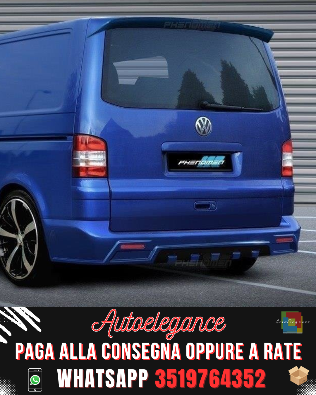 REAR BUMPER suitable for VW T5 &lt; REVOLUTION &gt; PARTIAL TÜV CERTIFICATE 