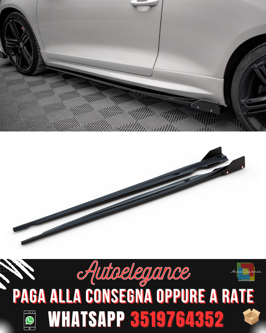 MINIGONNE LATERALI V.2 + FLAP adatte per  VOLKSWAGEN SCIROCCO R MK3