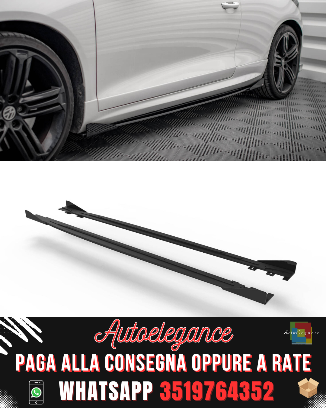 STREET PRO MINIGONNE LATERALI + FLAPS ADATTE PER VOLKSWAGEN SCIROCCO R MK3