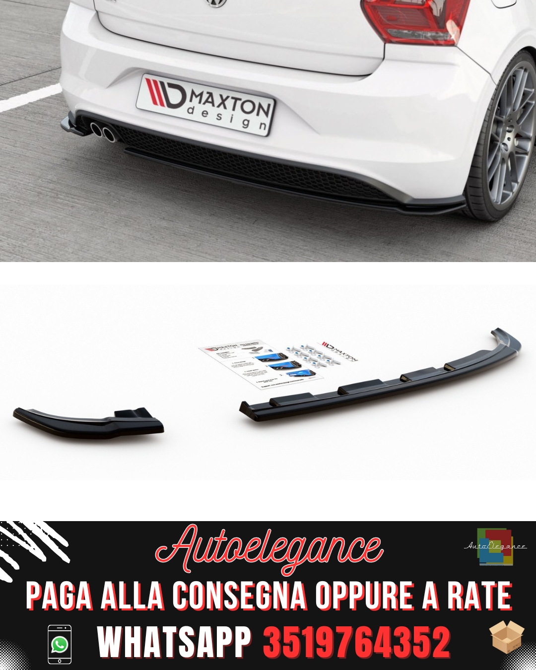 SPLITTER LATERALE POSTERIORE V.2 adatto per VW POLO GTI MK6