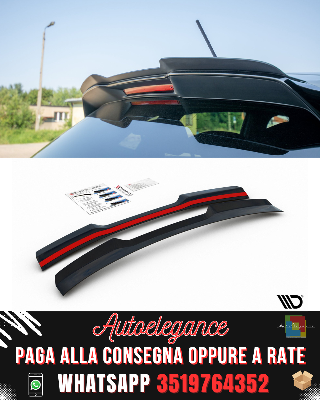 ESTENSIONE SPOILER adatto per VW POLO MK6 GTI