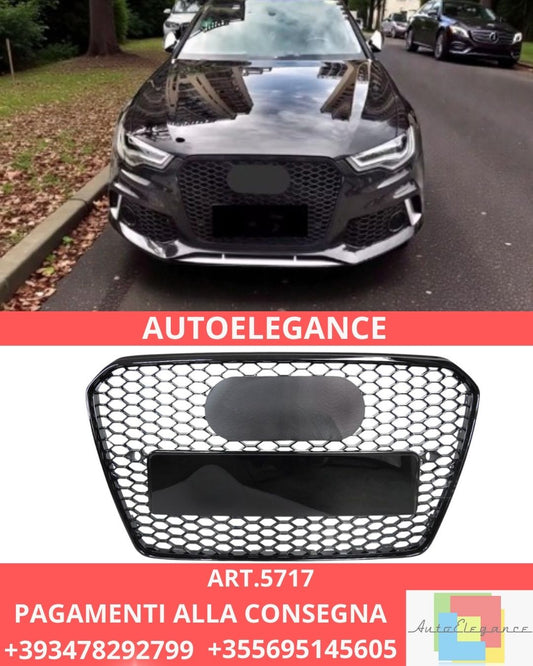 😍ART.5717 GRIGLIA SPORTIVA NERA LUCIDA PDC ADATTO PER AUDI A6 C7 14-18 😍