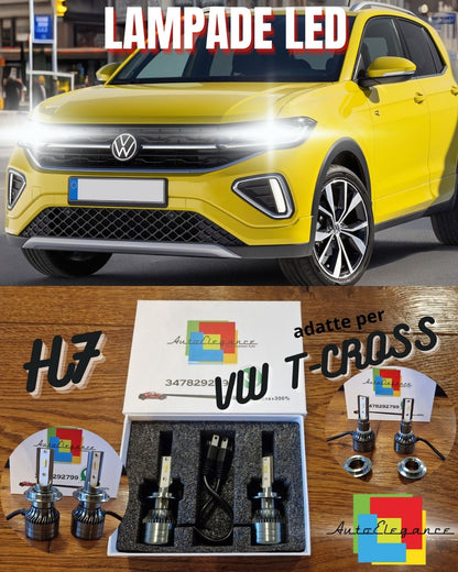 Kit LED H7 CANbus per VW T-CROSS Luci ANABBAGLIANTI Bianco Puro 6500K 8000LM