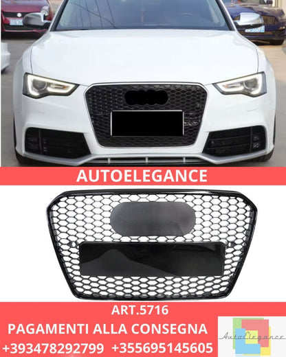 😍ART.5716 GRILLE SPORT GLOSSY BLACK PDC ADATTO PER AUDI A5 8T 8F 11-16 😍