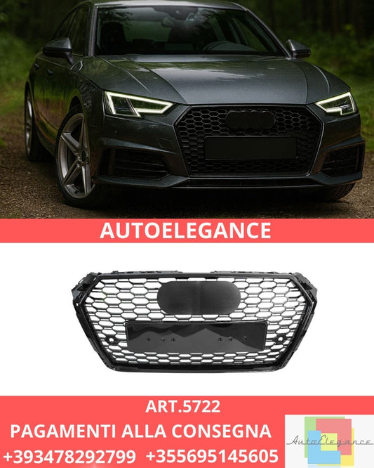 😍ART.5722 GRIGLIA SPORTIVA NERA LUCIDA PDC ADATTO PER AUDI A4 B9 15-19😍