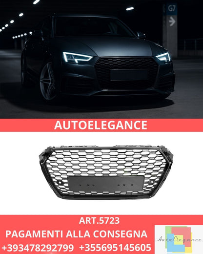 😍ART.5723 GRIGLIA SPORTIVA NERA LUCIDA PDC ADATTO PER AUDI A4 B9 15-19😍