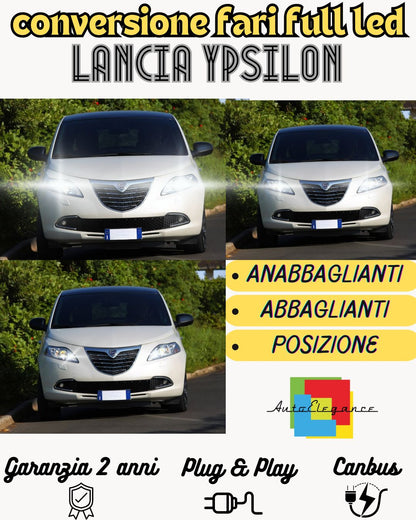 KIT FARI FULL LED LANCIA YPSILON Y 843 ANABBAGLIANTI ABBAGLIANTI POSIZIONE 6000K