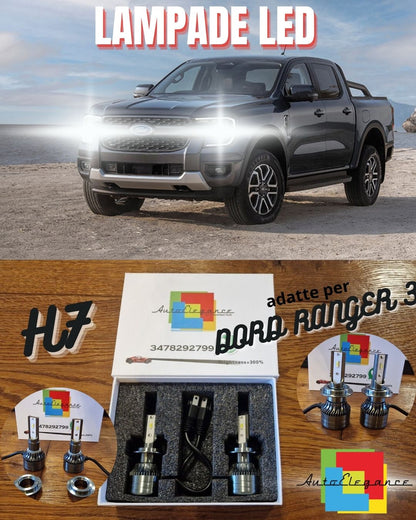 Kit LED H7 per Ford Ranger 3 T7 2015 Luci ANABBAGLIANTI CANbus Bianco POTENTE