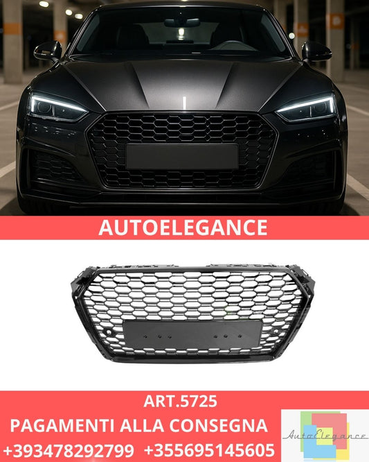 😍ART.5725 GRIGLIA SPORTIVA NERA LUCIDA PDC ADATTO PER AUDI A5 F5 16-18😍