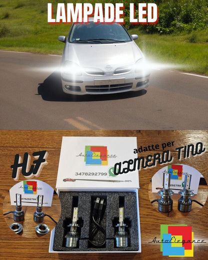 Kit Full LED H7 per Nissan Almera Tino Luci ANABBAGLIANTI CANbus Bianco POTENTE