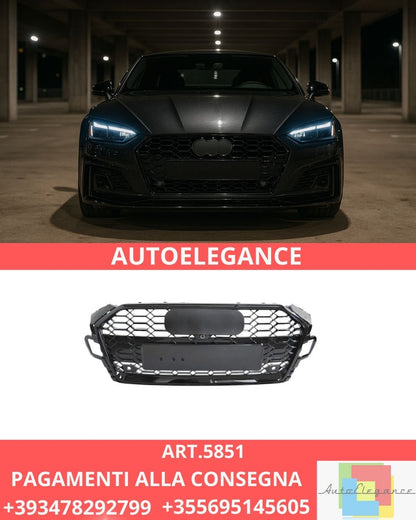 😍ART.5851 GRIGLIA SPORTIVA NERA LUCIDA PDC ADATTO PER AUDI A5 F5 19-23😍