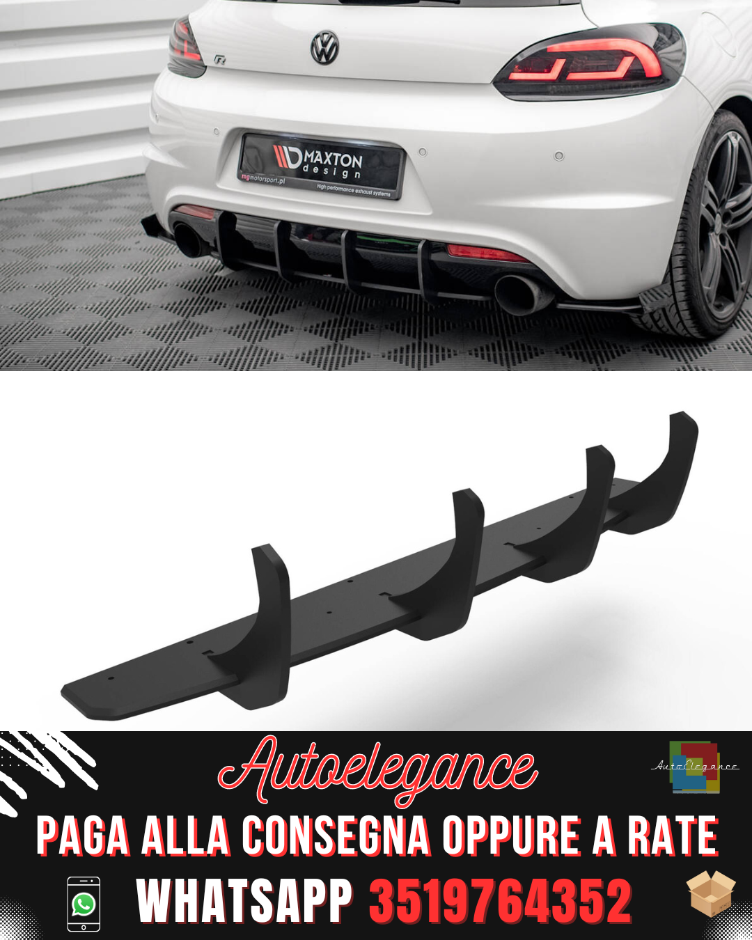 STREET PRO DIFFUSORE POSTERIORE adatto per VOLKSWAGEN SCIROCCO R MK3