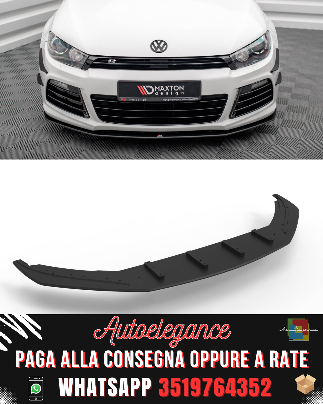 SPLITTER ANTERIORE STREET PRO adatto per VOLKSWAGEN SCIROCCO R MK3