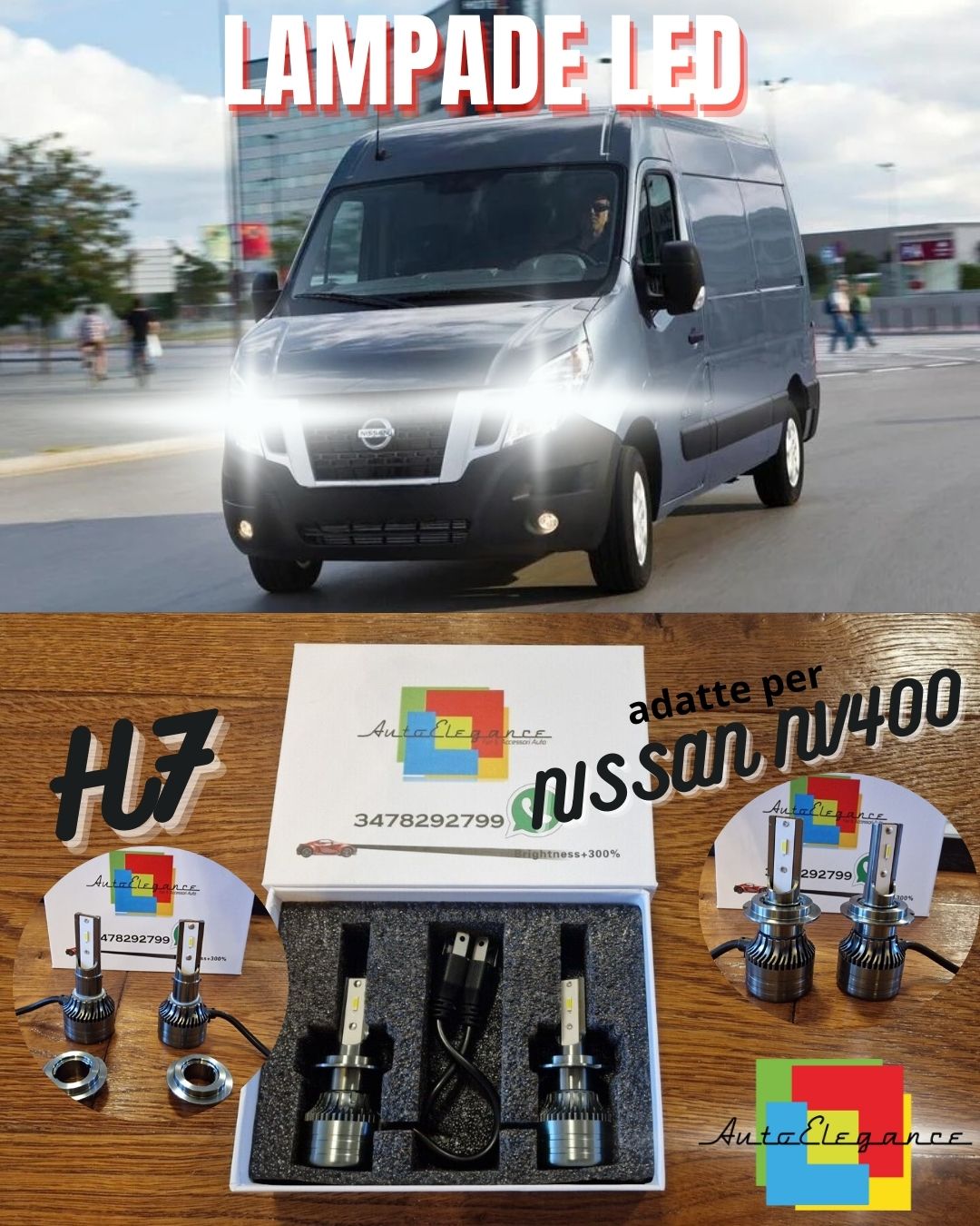 Kit Full LED H7 per Nissan NV400 2011 Luci ANABBAGLIANTI CANbus Bianco POTENTE