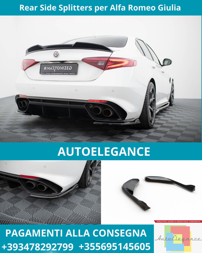 ⭐ Rear Side Splitters per Alfa Romeo Giulia Quadrifoglio ⭐