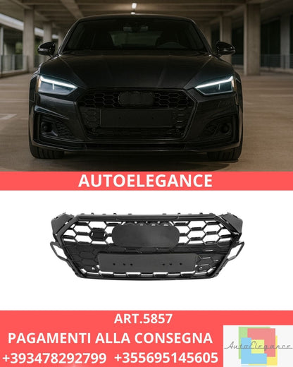 😍ART.5857  GRIGLIA SPORTIVA NERA LUCIDA PDC ADATTO PER AUDI A5 F5 19-23😍