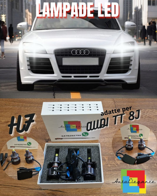 KIT Lampadine LED H7 per AUDI TT 8J Fari LENTICOLARI Anabbaglianti CANBUS 6.500K