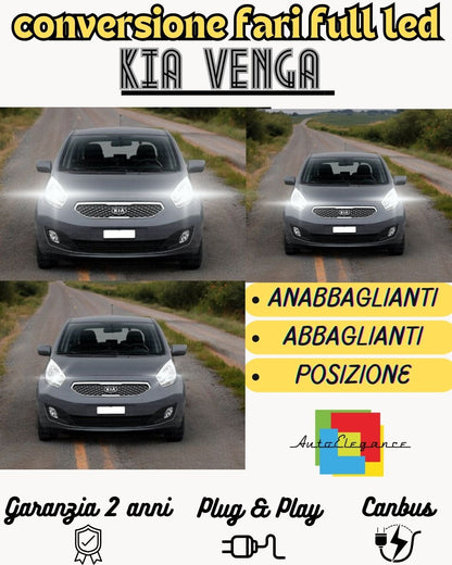 KIT FARI FULL LED KIA VENGA ANABBAGLIANTI ABBAGLIANTI POSIZIONE LED 6000K