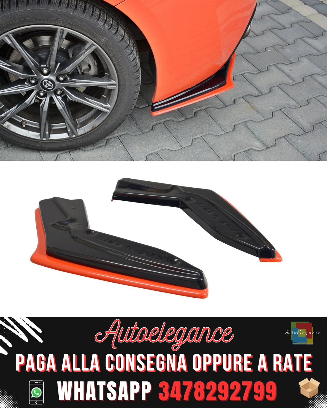 SPLITTER LATERALI POSTERIORI V.2 adatti per TOYOTA GT86 FACELIFT