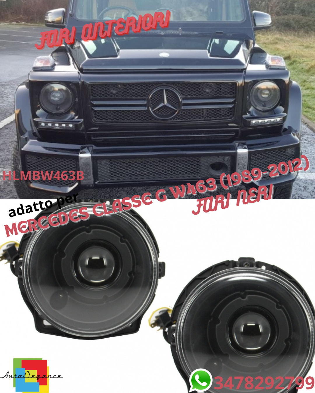 🤩Headlights suitable for Mercedes G-Class W463 (1989-2012) Black Bi-Xenon Look🤩 
