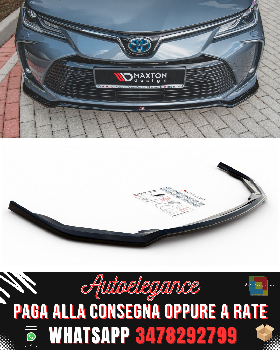 SPLITTER ANTERIORE adatto per TOYOTA COROLLA XII BERLINA