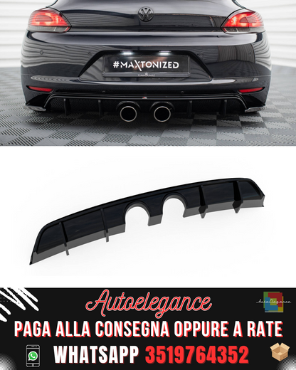 DIFFUSORE POSTERIORE V.2 ADATTO PER VOLKSWAGEN SCIROCCO MK3 (SCARICO R32)