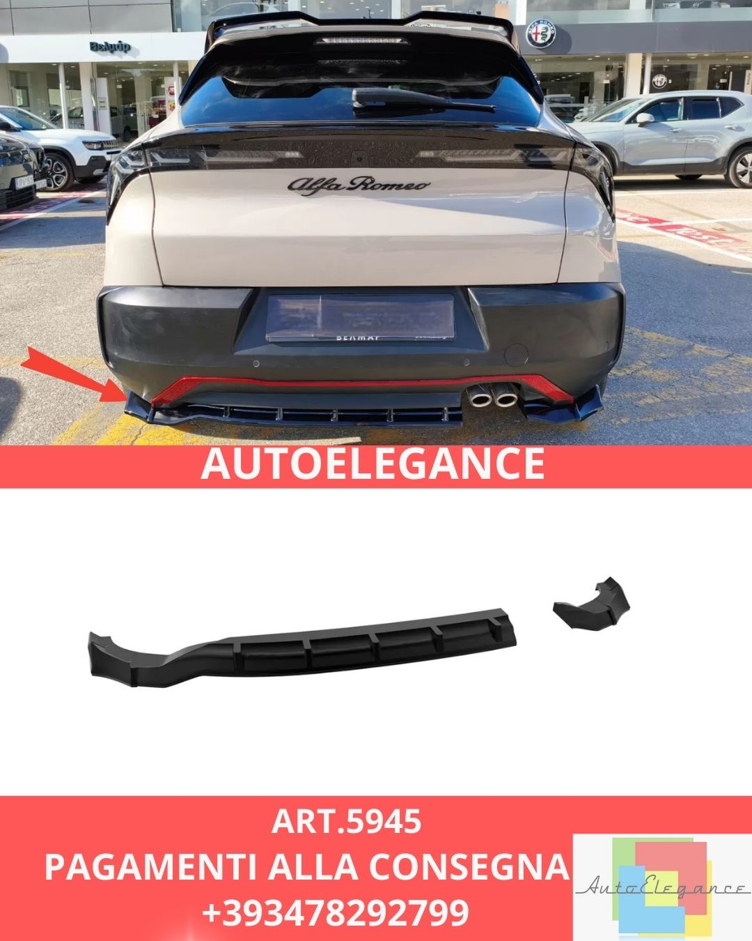😍ART.5945 Splitter Posteriore Alfa Romeo Junior 😍