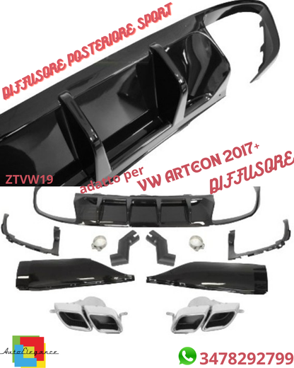 ⭐SPORT TWIN OUTLET DIFFUSER SUITABLE FOR VW ARTEON 2020-⭐