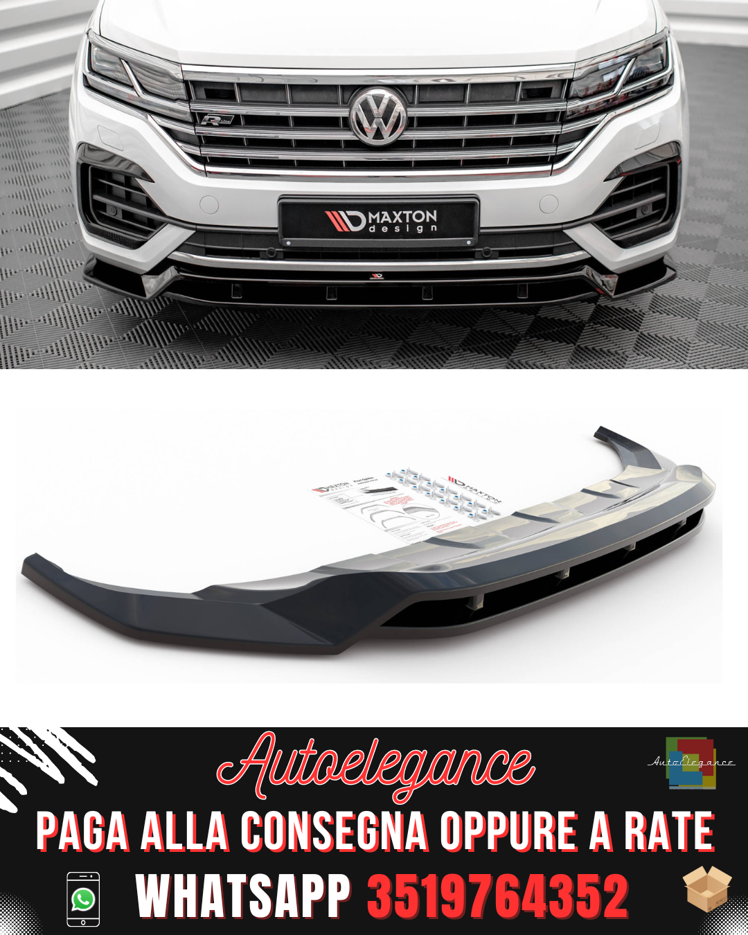 SPLITTER ANTERIORE ADATTO PER VOLKSWAGEN TOUAREG R-LINE MK3