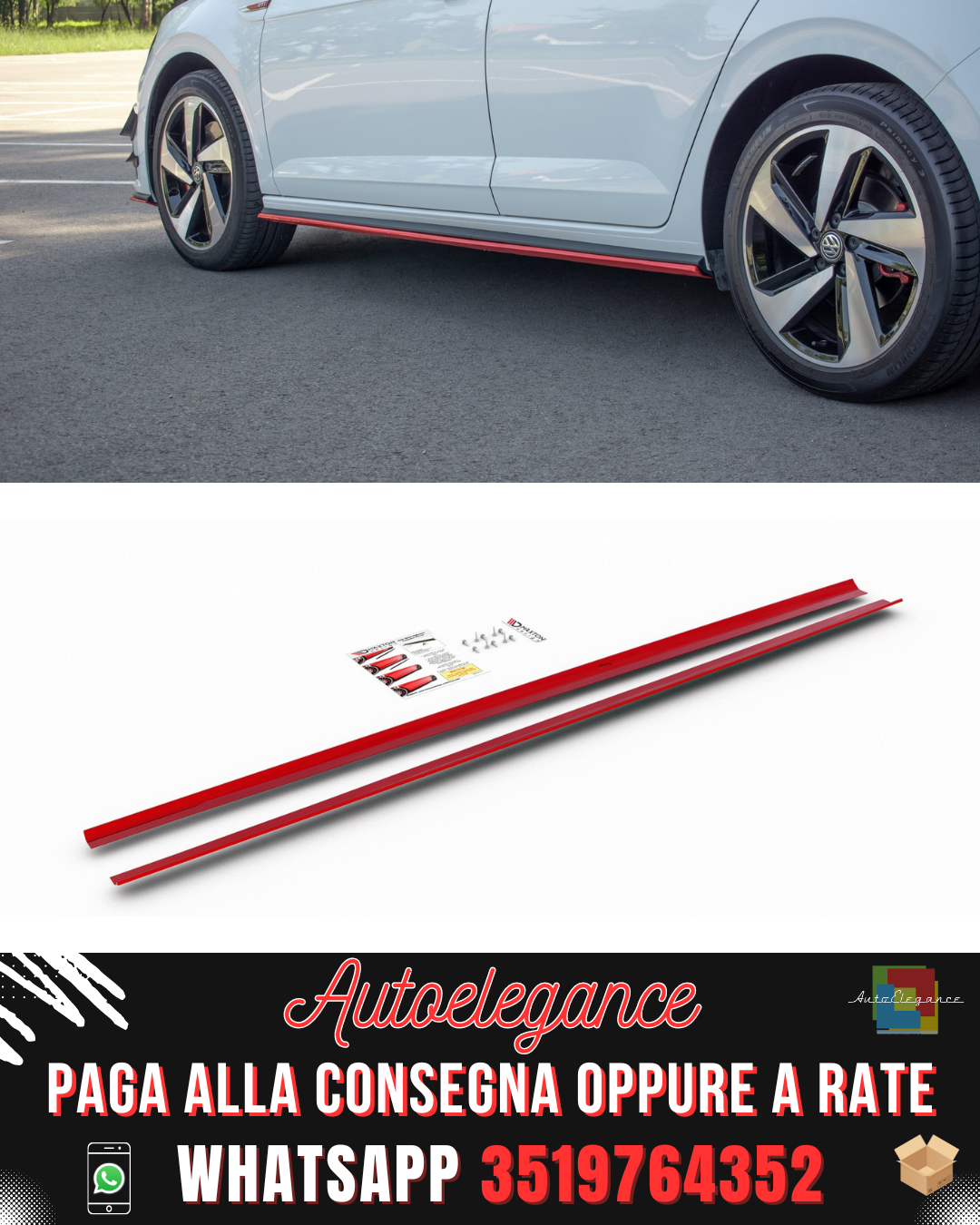 MINIGONNE LATERALI ADATTE PER VW POLO MK6 GTI