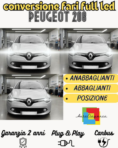 KIT FARI FULL LED RENAULT CLIO IV 4 ANABBAGLIANTI ABBAGLIANTI E LUCI POSIZIONE